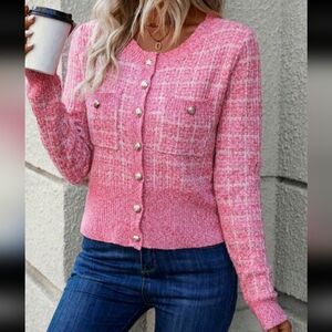 🚨 Sale 🚨 Chic Pink Button Up Sweater